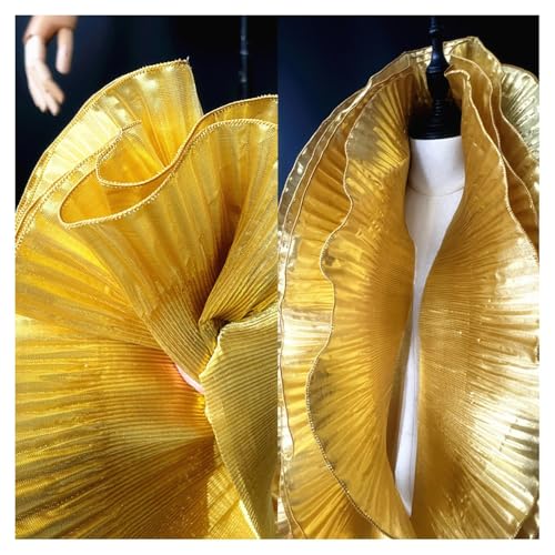 BrightGlow Rüschen-Spitzenborte 14cm Breite Plissee Tüllstoff Spitzenbesatz zum Nähen Plissee Organza Borte Stoffe zum Nähen Dekostoff Kostümstoff Organza Rüschenstoff für DIY Gold 200CM BrightGlow Rüschen-Spitzenborte 14cm Breite Plissee Tüllstoff Spitzenbesatz zum Nähen Plissee Organza Borte Stoffe zum Nähen Dekostoff Kostümstoff Organza Rüschenstoff für DIY Gold 200CM von BrightGlow