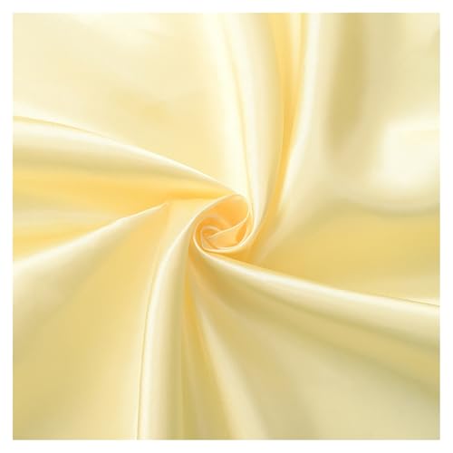 BrightGlow Satin Stoff Meterware Seidenimitatstoff Stoffe zum Nähen Wege-Stretch Satinstoff Glänzender Seidiger Stoff Kostümstoff Dekostoff Bastelstoff für Kleidung Basteln Hellgelb 200 X 150CM von BrightGlow