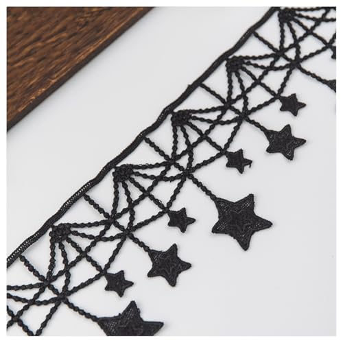 BrightGlow Spitzenbänder Vintage Spitzenband Borte 10cm Breite Sterne Mond Spitzenborte Zierspitze Häkelspitze Spitzenbesatz Stickerei Stretch-Spitzenband Spitzenstoff für Nähen Deko Schwarz 3 Yard BrightGlow Spitzenbänder Vintage Spitzenband Borte 10cm Breite Sterne Mond Spitzenborte Zierspitze Häkelspitze Spitzenbesatz Stickerei Stretch-Spitzenband Spitzenstoff für Nähen Deko Schwarz 3 Yard von BrightGlow