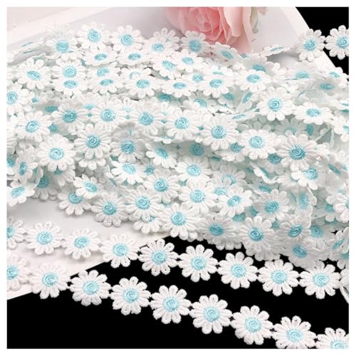 BrightGlow Vintage Gänseblümchen Spitzenband Blumen Spitzenbordüre zum Nähen 3D Florale Spitze Borte Geschenkband Stickerei Bänder Zierband Dekoband für Handwerk Nähen Himmelblau 10 Yard BrightGlow Vintage Gänseblümchen Spitzenband Blumen Spitzenbordüre zum Nähen 3D Florale Spitze Borte Geschenkband Stickerei Bänder Zierband Dekoband für Handwerk Nähen Himmelblau 10 Yard von BrightGlow