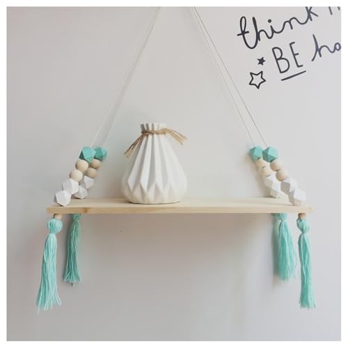BrightGlow Wandregal Holz Regal Schweberegal Hängendes Holzregal Boho Schaukel Seil Schweberegale mit Holzperlen Quaste Mode Hängeregal für Schlafzimmer Wohnzimmer Kinderzimmer #9weiß BrightGlow Wandregal Holz Regal Schweberegal Hängendes Holzregal Boho Schaukel Seil Schweberegale mit Holzperlen Quaste Mode Hängeregal für Schlafzimmer Wohnzimmer Kinderzimmer #9weiß von BrightGlow