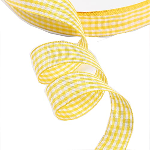 Kariertes Band 50 Yard 10mm Gingham Band Weihnachtsband Geschenkband Dekoband Schleifenband Plaid Ribbon Karo Stoffband Karoband Bastelband Geschenk Verpacken Hochzeit Weihnachten Party Deko Yellow Kariertes Band 50 Yard 10mm Gingham Band Weihnachtsband Geschenkband Dekoband Schleifenband Plaid Ribbon Karo Stoffband Karoband Bastelband Geschenk Verpacken Hochzeit Weihnachten Party Deko Yellow von BrightGlow