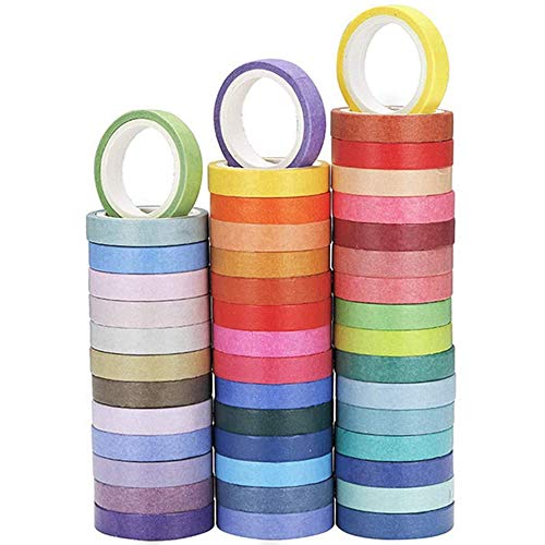 Brightassistant 60 Stück/Set Basic Solid Color Washi Tape Regenbogen Abdeckband Dekorative Klebeband Aufkleber Scrapbook Tagebuch Schreibwaren von Brightassistant