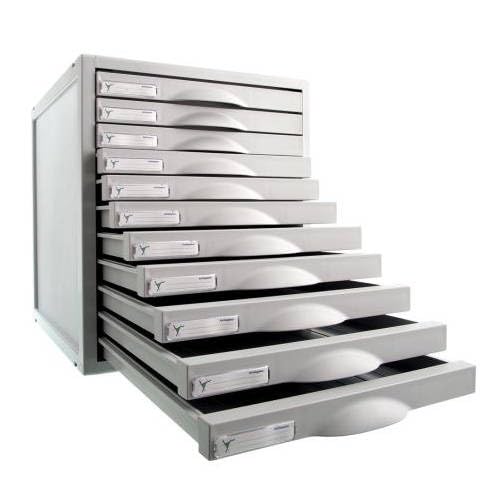 Archivmodul - Archisystem-Modul mit 11 Schubladen, Maße 356 x 316 x 362 mm, Grau, ideal für Organisation und Lagerung. Archivmodul - Archisystem-Modul mit 11 Schubladen, Maße 356 x 316 x 362 mm, Grau, ideal für Organisation und Lagerung. von Brightium