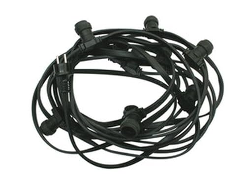 Brightium 20 Meter lange schwarze Lichterkette mit 20 Sockel E27, IP65, ideal für Außenbeleuchtung und Veranstaltungsdekoration. von Brightium