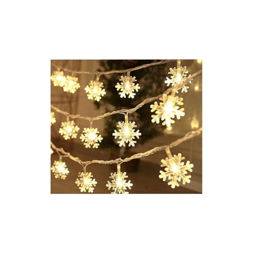 Brightium 3AA batteriebetriebene Lichterkette, Schneeflocken, warmweiß, 1,5 m – ideal zum Dekorieren von Partys und für eine gemütliche Atmosphäre. von Brightium