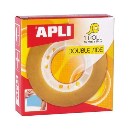 Brightium Doppelseitiges Klebeband, 15 mm x 10 m, transparent, ideal zum Befestigen von Gegenständen auf verschiedenen Oberflächen, einfach zu bedienen und robust. von Brightium