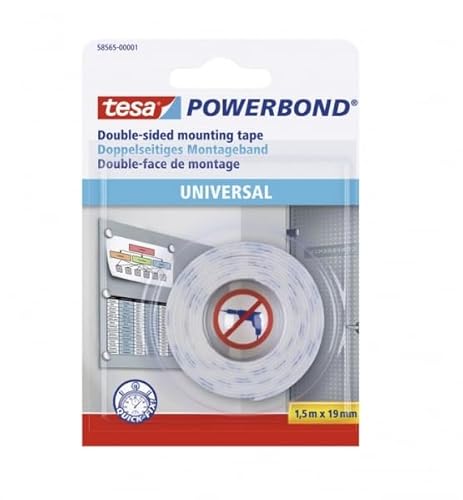 Brightium Doppelseitiges Klebeband – sichere und schnelle Befestigung von flachen und leichten Gegenständen, 19 mm x 1,5 m, weiß. von Brightium