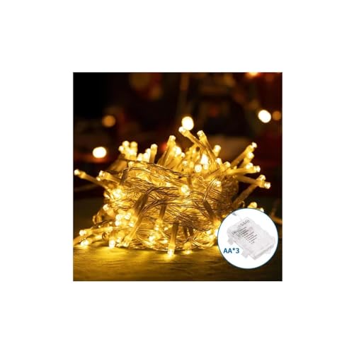 Brightium Flache LED-Lichterkette, 3 AA-Batterien, 2 m, warmweiß, ideal für Partys oder für eine gemütliche Atmosphäre. von Brightium