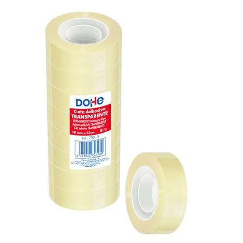 Brightium Klebeband – Packung mit 8 transparenten Polypropylen-Klebebändern, 19 mm x 33 m, ideal für Bastelarbeiten und Reparaturen zu Hause. von Brightium