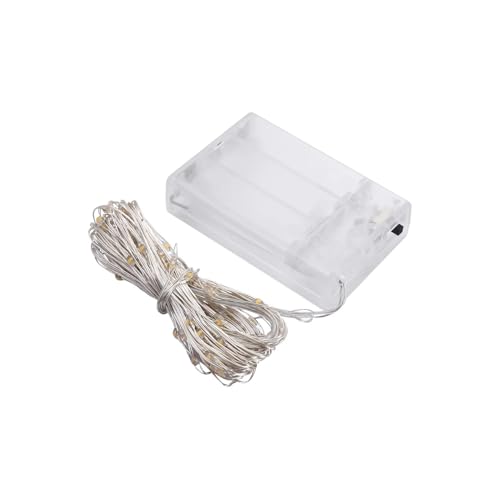 Brightium LED-Lichterkette mit 3 AA-Batterien, 10 m aus PVC und Kupfer, warmweißes Licht, ideal für Dekoration und Ambiente. von Brightium