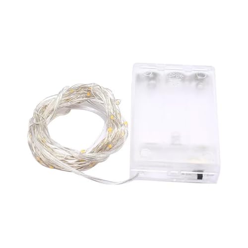 Brightium LED-Lichterkette mit 3 AA-Batterien (PVC und Kupfer), kaltweiß, 2 m, ideal für Innen- und Außendekorationen, schafft eine gemütliche Atmosphäre. von Brightium