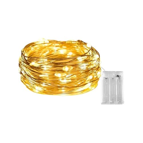 Brightium LED-Lichterkette mit Kupferdraht, 3AA-Batterie, warmweiß, 2 m, ideal für die Dekoration von Veranstaltungen, Partys und gemütlichen Umgebungen. von Brightium