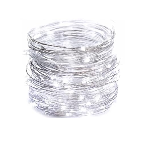 Brightium LED-Lichterkette mit Kupferdraht, 4 m, kaltweiß, batteriebetrieben, ideal für Dekoration und Ambiente. von Brightium