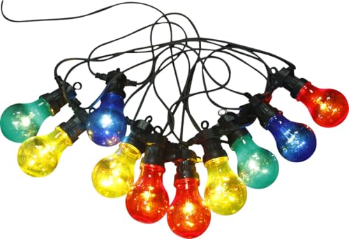 Brightium Lichterkette mit bunten Glühbirnen, 7,5 m, IP44, ideal für Innen- und Außendekoration bei Partys und Veranstaltungen. von Brightium