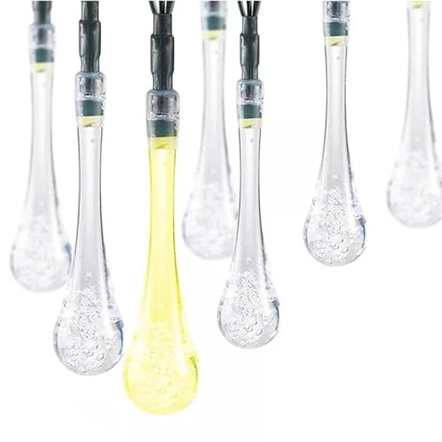Brightium Niedervolt-LED-Lichterkette, 10 m, Regentropfen-Effekt, warmweiß, ideal für Innen- und Außendekoration. von Brightium