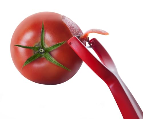 Brightium Tomatenschäler, Rot, Edelstahl, 15 x 7 cm, ideal zum schnellen und effizienten Schälen von Tomaten und anderem Gemüse. von Brightium
