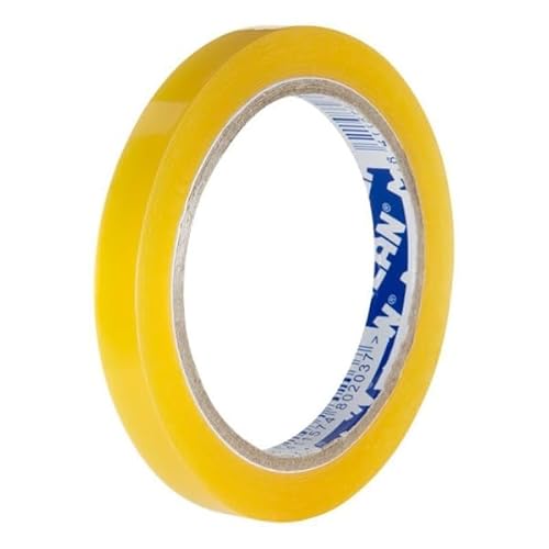 Brightium Transparentes Klebeband, Maße: 12 mm x 66 m, transparentes Gelb, ideal für Bastelarbeiten und Reparaturen. von Brightium