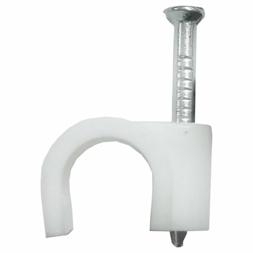 Weiße Klemmen für Schlauchkabel, 6 mm, 100 Stück, ideal zur Befestigung von Kabeln und Schläuchen in Elektro- und Sanitärinstallationen. von Brightium