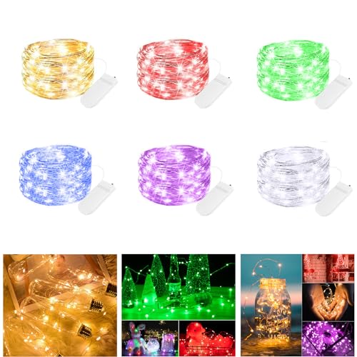 Brightown LED Mini Lichterkette mit Batterie, 6x20er Micro Lichterkette außen Batterie, 2M DIY kleine Lichterketten Wasserdicht für Party Hochzeit Weihnachten Beleuchtung Deko,Farbe Brightown LED Mini Lichterkette mit Batterie, 6x20er Micro Lichterkette außen Batterie, 2M DIY kleine Lichterketten Wasserdicht für Party Hochzeit Weihnachten Beleuchtung Deko,Farbe von Brightown