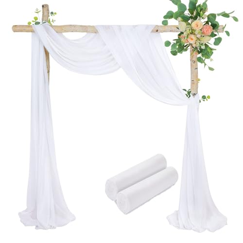 BrillShine 2 Stück Vorhang Hintergrund Hochzeit Weiß 70x560cm Wandbehang Hintergrund Vorhang Hochzeit Dekoration für Taufe Hochzeiten Party Dekoration BrillShine 2 Stück Vorhang Hintergrund Hochzeit Weiß 70x560cm Wandbehang Hintergrund Vorhang Hochzeit Dekoration für Taufe Hochzeiten Party Dekoration von BrillShine
