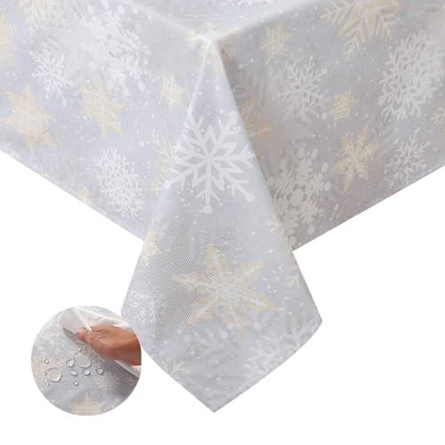 BrillShine Tischdecke Abwaschbar Rechteckig 140x210 cm Tischdecke Schneeflocke Weihnachts Tischdecke Schmutzabweisend Abwischbare Tafeldecke für Outdoor Party Garten Küche Weiß BrillShine Tischdecke Abwaschbar Rechteckig 140x210 cm Tischdecke Schneeflocke Weihnachts Tischdecke Schmutzabweisend Abwischbare Tafeldecke für Outdoor Party Garten Küche Weiß von BrillShine