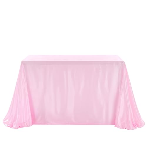 Tischdecke Rosa 228x228 cm Satin Tischdecke DIY Abwaschbar mit Schleife und Perlen Tischdecke Outdoor für Hochzeit, Party, Weihnachten, Bankett, Geburtstag Tischdecke Rosa 228x228 cm Satin Tischdecke DIY Abwaschbar mit Schleife und Perlen Tischdecke Outdoor für Hochzeit, Party, Weihnachten, Bankett, Geburtstag von BrillShine