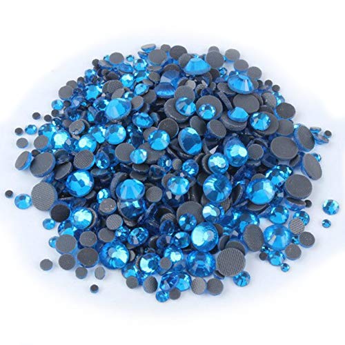 BrillaBenny 1000 Heißklebekristalle Capri blau Meer HOTFIX Mix 2mm/3mm/4mm/5mm/6mm Strass Crystal von BrillaBenny