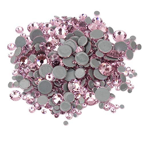 BrillaBenny 1000 Kristalle TERMOADESIVI Hellrosa Light Pink HOTFIX Mix 2mm / 3mm / 4mm / 5mm / 6mm Rhinestone Crystal Diamond Luxury Flatback Hot Fix von BrillaBenny