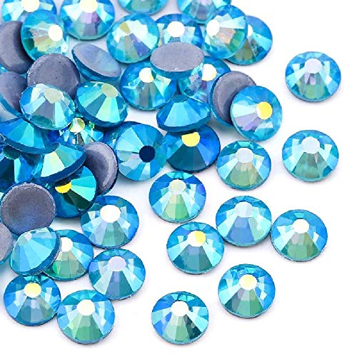BrillaBenny 1400 Strasssteine Aquamarin AB BOREAL hellblau AB zum Aufbügeln Hotfix Rhinestone Aqua Crystal (SS10 / 3 mm) von BrillaBenny