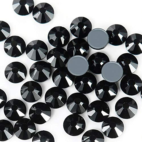 BrillaBenny 1400 schwarze Kristalle, zum Aufbügeln, Schwarz, Hotfix, Dekoration, Strass, Kleider, Schmuck, Schlittschuhe (SS10 / 3 mm) von BrillaBenny