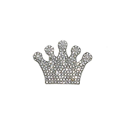 Aufnäher Strass Krone Applikation Kristall zum Aufbügeln auf Kleid Kissen Overall Baby Brillabenny (4,5 cm x 3,5 cm) von Brillabenny