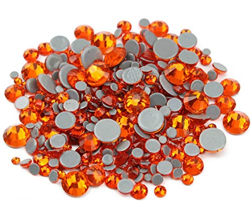 BrillaBenny - 1000 Kristalle Orange Orange Hyacinth Strass Qualität Hotfix Mix 2mm/3mm/4mm/5mm/6mm Rhinestone Crystal Diamond Hot Fix von Brillabenny