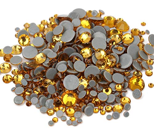 BrillaBenny 1000 TERMOADESIVI Topazio Gold Vintage HOTFIX Mix 2mm / 3mm / 4mm / 5mm / 6mm Rhinestone Crystal Hotfix von Brillabenny