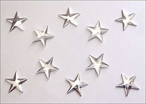 BrillaBenny 100 Sterne Sterne Stern Silber/Metall flache Metallnieten zum Aufbügeln Hotfix 8 mm Nailhead Flatback von BrillaBenny