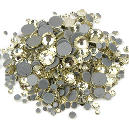 Brillabenny 1000 Kristallen Top Qualität Jonquil ORO Light Gold HOTFIX Mix 2mm/3mm/4mm/5mm/6mm Strasssteine Crystal Diamond Luxury Flatback Hot Fix von Brillabenny