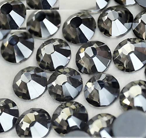 Brillabenny 1400 Kristalle mit grauen Strasssteinen zum Aufbügeln, Hotfix, Dekoration, Schwarz, Diamant, Kleid (SS20 / 5 mm) von Brillabenny