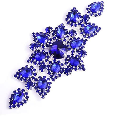 Brillabenny Anwendung Stecker Dekoration zum Nähen Kette Kristall Strass Kleid Elegantes Brautkleid (Blau) von Brillabenny