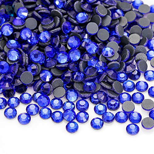 Brillabenny Strasssteine DMC Qualität Sapphire Blau Royal Blue Saphir zum Aufbügeln Hotfix Rhinestone Kleid (1400, SS10/3 mm) von Brillabenny