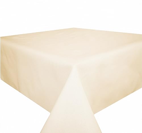 Textil Tischdecke Tischtuch Leinendecke Leinenoptik Lotuseffekt schmutzabweisend Fleckschutz pflegeleicht (Eckig 110 x 110 cm, Creme) von Brillant