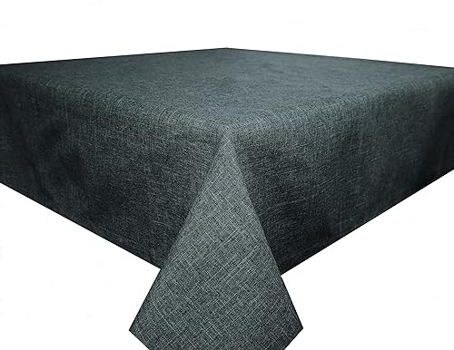 Textil Tischdecke Tischtuch Leinendecke Leinenoptik Lotuseffekt schmutzabweisend Fleckschutz pflegeleicht (Eckig 110 x 110 cm, Grau) von Brillant