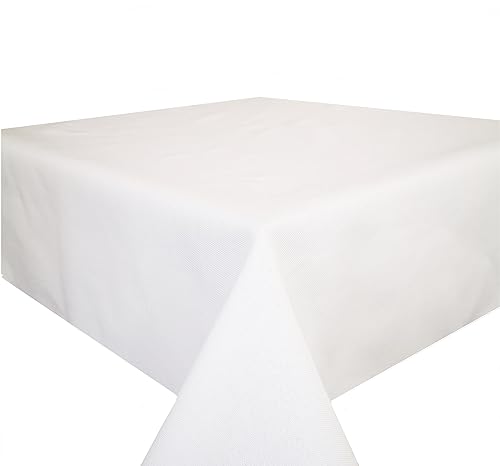 Textil Tischdecke Tischtuch Leinendecke Leinenoptik Lotuseffekt schmutzabweisend Fleckschutz pflegeleicht (Eckig 110 x 110 cm, Weiß) von Brillant