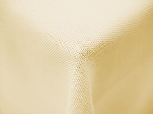 Textil Tischdecke Tischtuch Leinendecke Leinenoptik Lotuseffekt schmutzabweisend Fleckschutz pflegeleicht (Eckig 160 x 320 cm, Creme) von Brillant