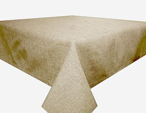 Textil Tischdecke Tischtuch Leinendecke Leinenoptik Lotuseffekt schmutzabweisend Fleckschutz pflegeleicht (Oval 135 x 180 cm, Sand) von Brillant