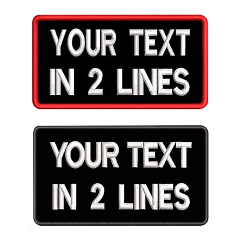 Benutzerdefinierte Stickerei Name Patch 9cmW x 5cmH, 2PCS Personalisierte militärische Nummer Tag für Motorrad Biker Mehrere Kleidung Taschen Weste Abzeichen/Bügeleisen auf dem Rücken von Brillianne