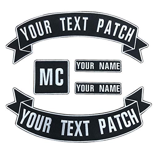 Benutzerdefinierte Weste Biker Patch, personalisierte Text Rocker Name Patch für Club, Motorrad, Taschen Jacken Kleidung (White on black) von Brillianne
