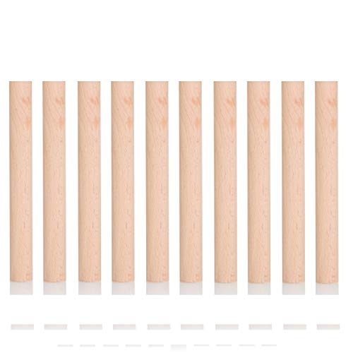 10 x Holz Dübel, Craft Sticks 10 mm dick, 10 cm, 15 cm, 30 cm lang, 10 cm von Okra