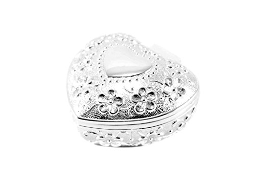 Brillibrum Design Herz Schmuckschatulle mit Namen personalisiert Schmuckkästchen mit Blüten aus Metall versilbert anlaufgeschütz Ringetui Brillibrum Design Herz Schmuckschatulle mit Namen personalisiert Schmuckkästchen mit Blüten aus Metall versilbert anlaufgeschütz Ringetui von Brillibrum