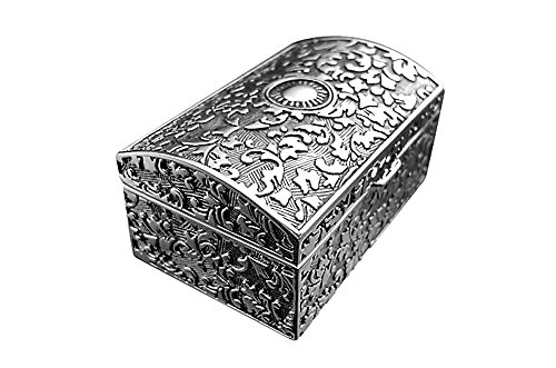 Brillibrum Design Schmuckschatulle versilbert Antikes Muster Schmuckkästchen silber Etui für Ringe Ohrringe Ketten von Brillibrum