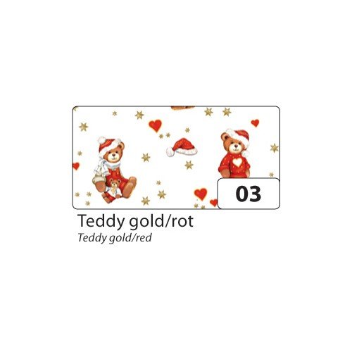 Transparentpapier Teddy Gold/rot von Bringmann